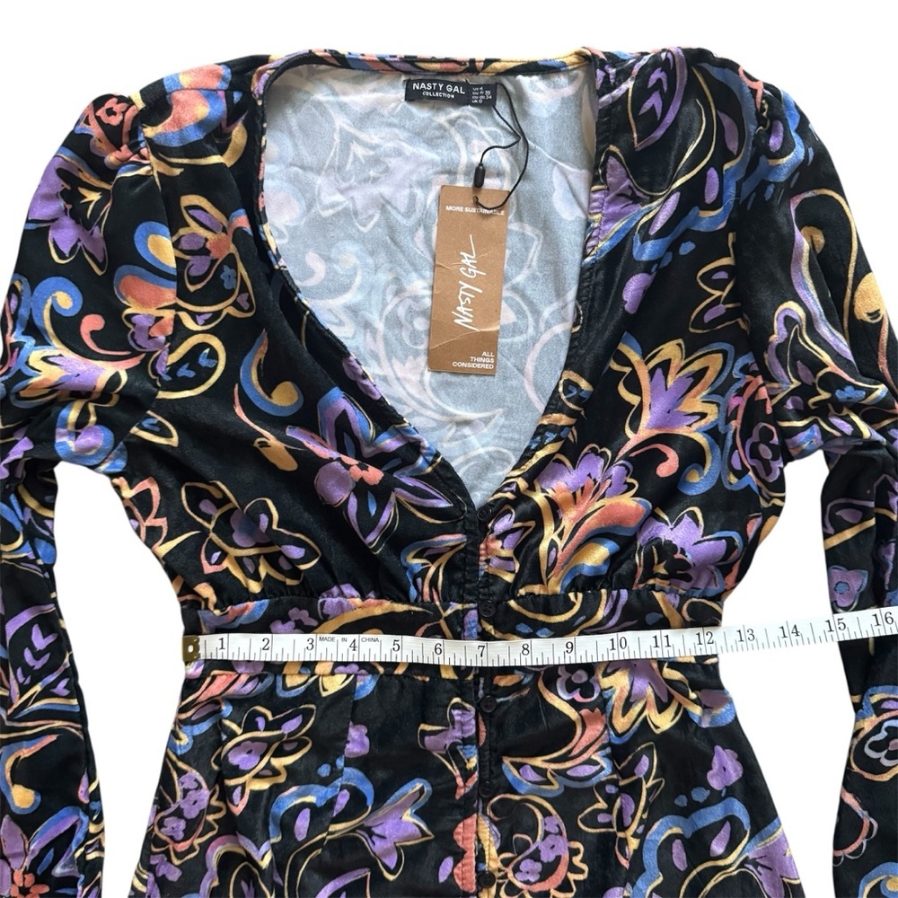 Nasty Gal Button Front Floral Mini Dress – Medium – NWT - Picture 7 of 10